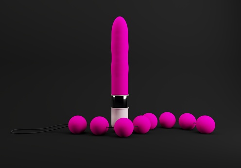 Collection Of Different Types Pink Of Sex Toys Including Dildo ...
