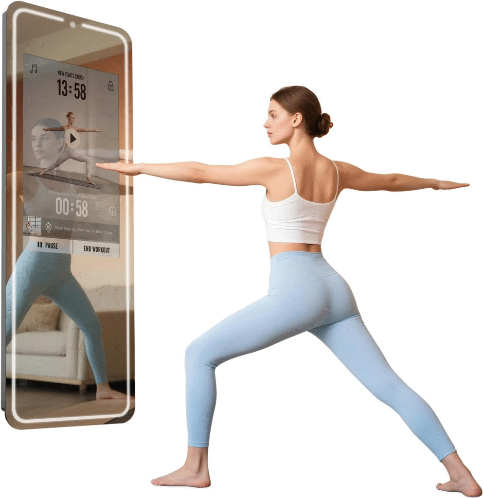 Smart Gym Mirror for Home Workout | 32" HD Touch-Screen Andriod OS | 63" Reflective Surface |