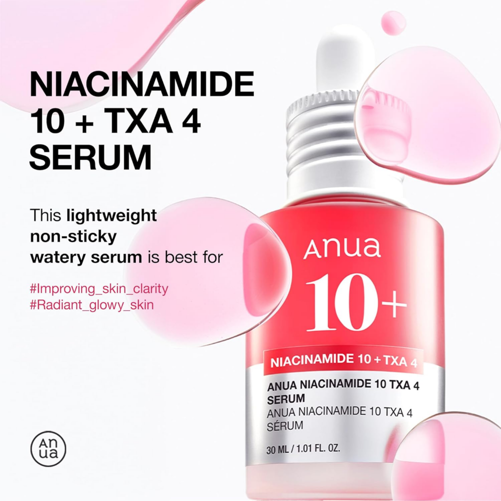 Top 10 best-Selling Korean Glass Skin Products- ANUA Niacinamide 10% + TXA 4% Serum