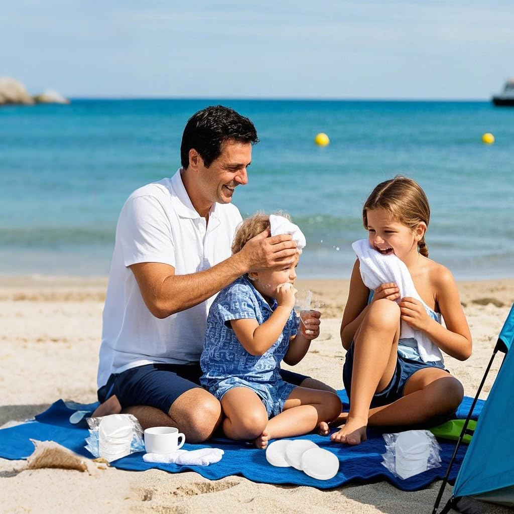 Jucoan 100 Pack Large Compressed Towel Tablets, 12 x 16 Inch