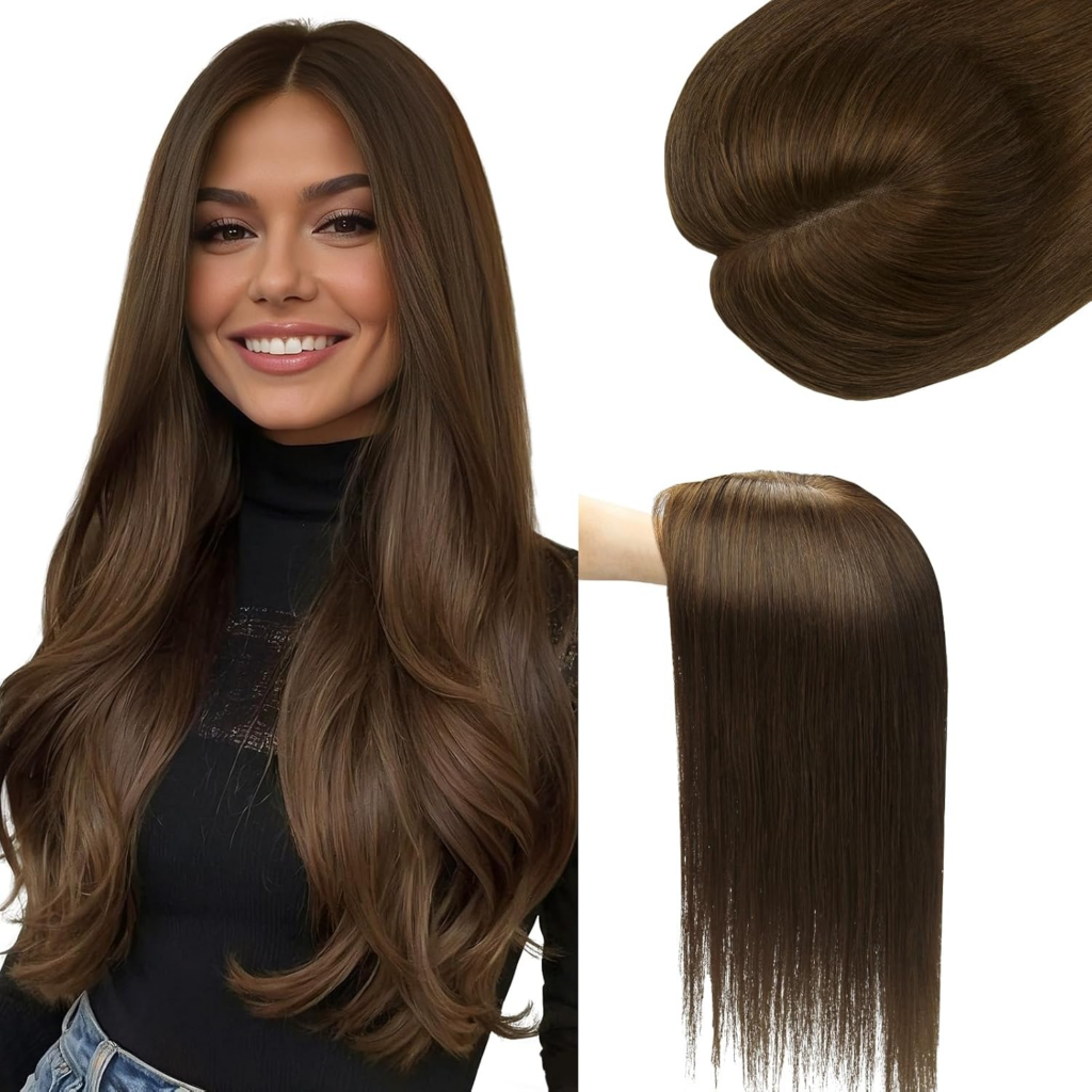 SAFIRENY Large Base Human Hair Topper